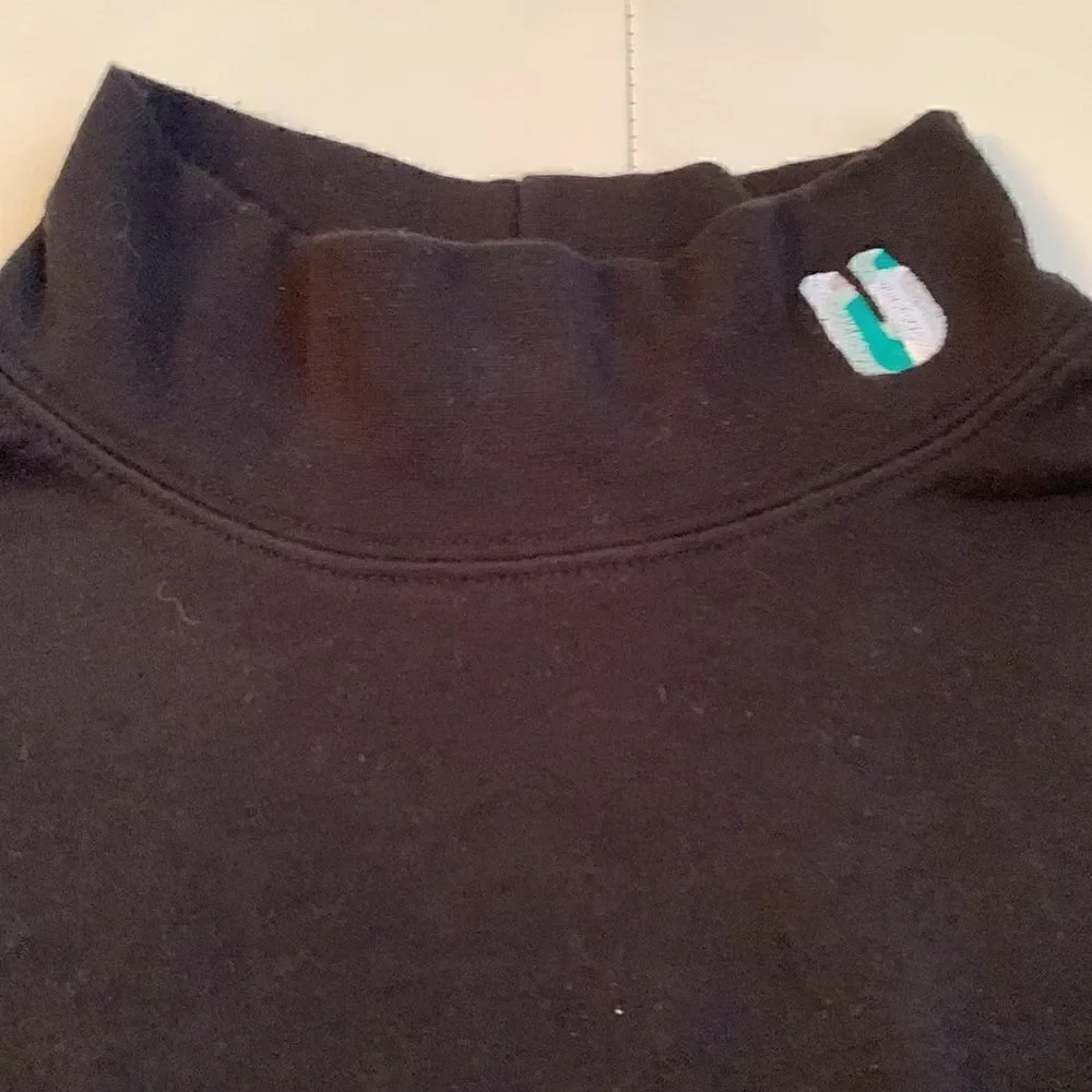 LandsEnd  Black Mock Neck Cotton Sweater Size L ( 42-44)